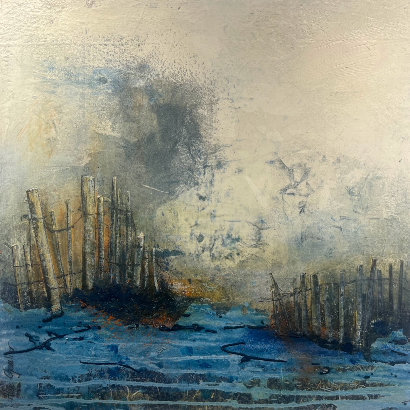 Lisière, Ganivelles, 60 × 60 cm