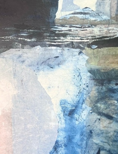 Détail photographique 1 de Dyke : superpositions et fibres du papier.