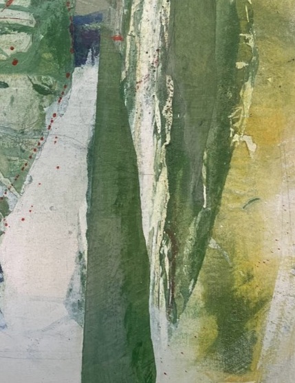 Détail photographique 2 de Exondée : superpositions et fibres du papier.