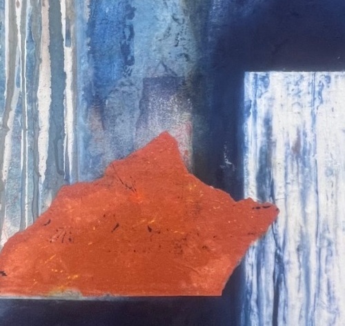 Détail photographique 2 de Rouille marine : superpositions et fibres du papier.